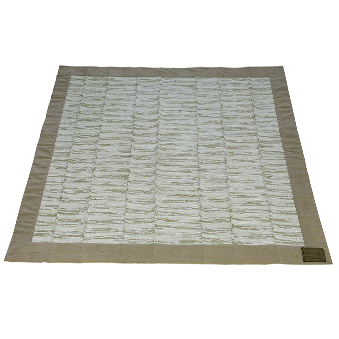 Carpet, rug, vloerkleed 100% cotton Libur clr. 05 ecru size 120x120 cm