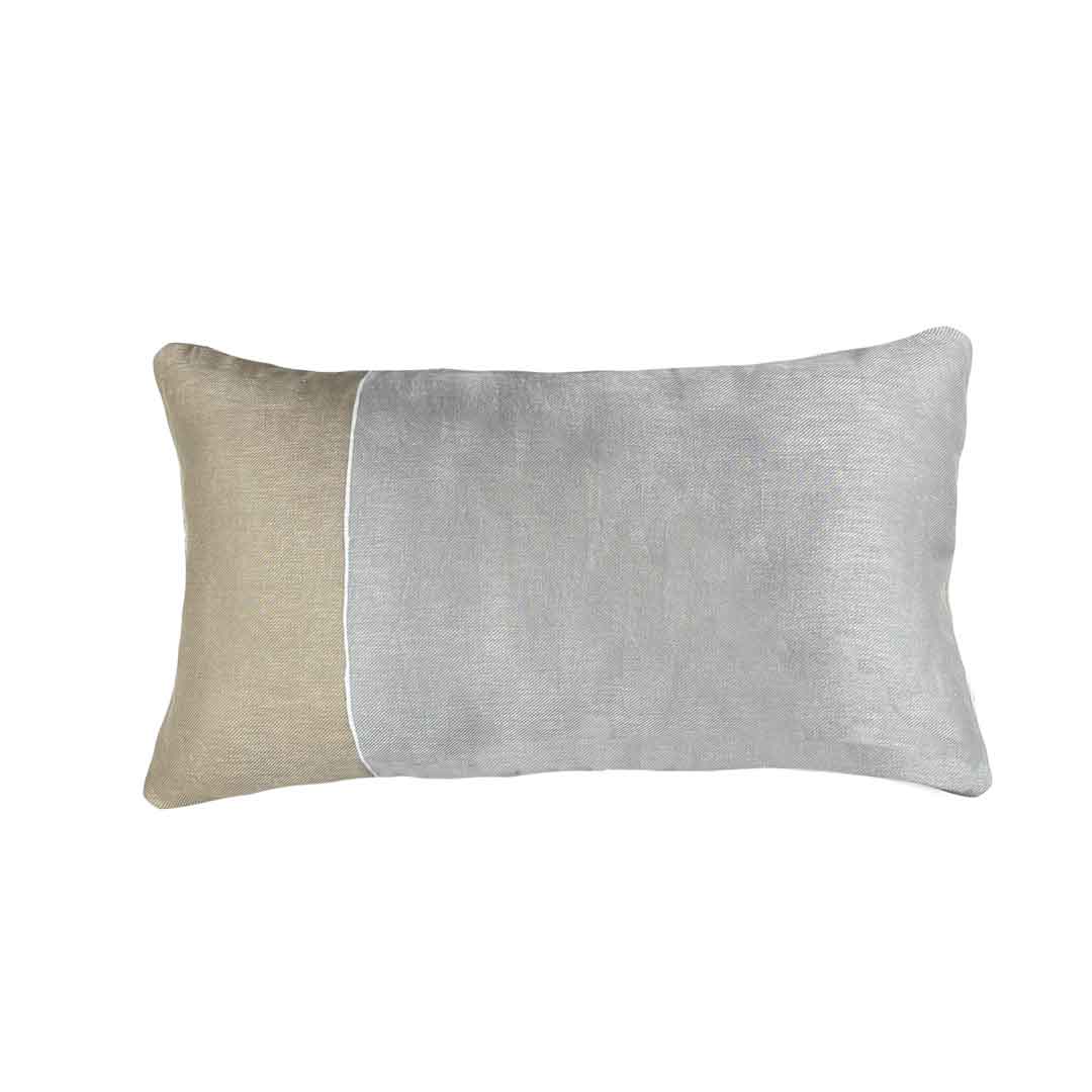 Cushion, cushion cover, kussen 100% linen satin Bhanty l.grey 40x60 cm